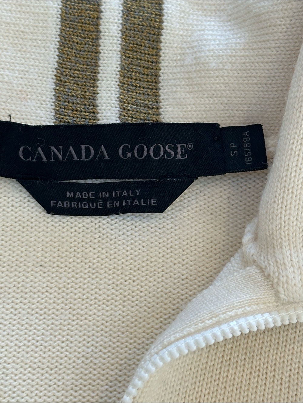 Canada Goose Cream Zip Front Hooded Sweater - Picture 6 of 13